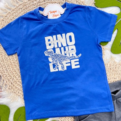 Conj Dino Saur Life Azul Royal Cinza